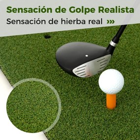 Tapete de golfe de relva sintética 3 em 1, 2 bastões de alinhamento 152 x 117 x 2 cm Verde