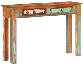 Mesa consola 110x30x75 cm madeira recuperada maciça