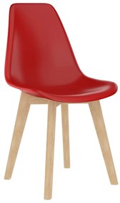 Cadeiras de jantar 2 pcs plástico vermelho