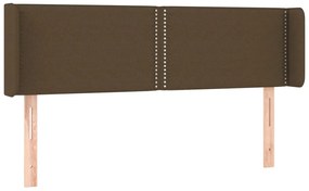 Cabeceira de cama c/ luzes LED tecido 147x16x78/88 cm castanho