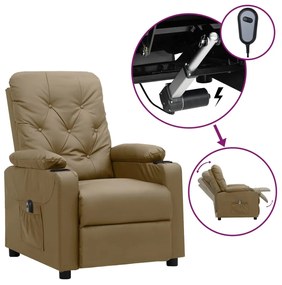 Poltrona reclinável elétrica couro artificial cor cappuccino