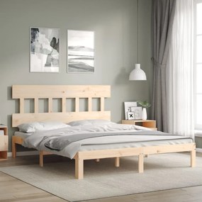 Cama sem colchão 160x200 cm madeira de pinho maciça