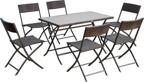 Conjunto de Refeição para Jardim – Ravello – 120x70 cm – Castanho – Vi
