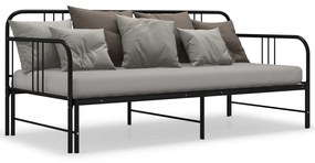 Estrutura sofá-cama de puxar 90x200 cm metal preto