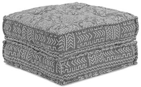 Sofá Puff Modular 2 Lugares Conversível Cinza Claro
