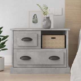 Mesa de cabeceira 60x39x45 cm cinzento cimento