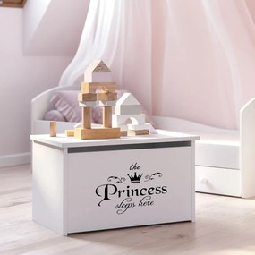 Caixa de brinquedos branca Daria - ilustração princesa