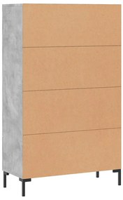 Aparador alto 69,5x31x115 cm derivados de madeira cinza-cimento