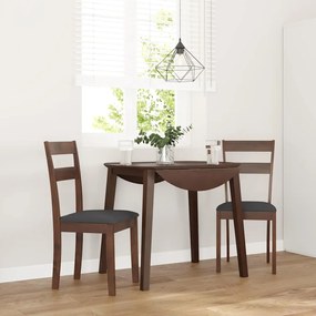 Cadeiras de jantar com almofadões 2 pcs madeira maciça castanho