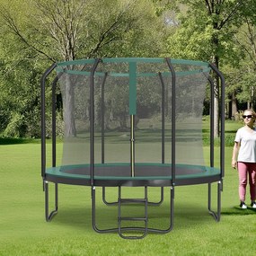 Trampolim de 305 cm de jardim, com rede de segurança Preto-verde escuro