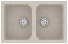 Pia de Cozinha Bege 760x480x184 mm Granito