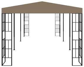 Gazebo 6x3 m cinzento-acastanhado