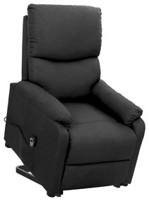 vidaXL Poltrona elevatória tecido cinzento-escuro