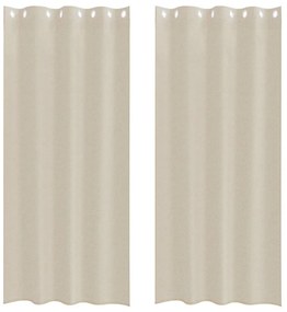 Cortinas com cortinas 2 pcs Areia 140 x 260 cm Poliéster