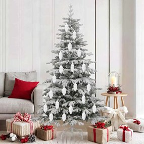 vidaXL Decoração de Árvore de Natal 40 pcs Branco