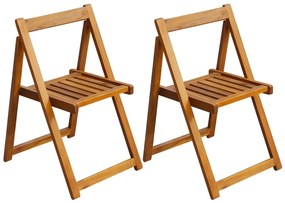 vidaXL Cadeiras de jardim dobráveis 2 pcs madeira acácia maciça