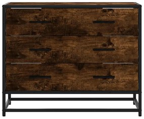 Cómoda de 3 Gavetas - 70x41x56 cm - Derivados Madeira Carvalho Fumado