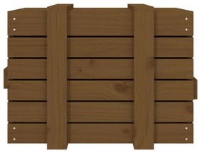 Caixa de arrumação 58x40,5x42 cm pinho maciço castanho mel