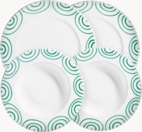 Conjunto de loiça artesanal Grüngeflammt, 2 pessoas, conjunto de 4
