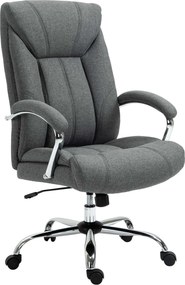 Cadeira de escritório, ergonómica, altura ajustável, encosto alto, função de balanço, 65 x 78 x 118 cm, cinzenta