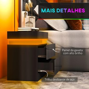 Mesa de Cabeceira com Luz LED Mesa de Cabeceira com Painel de Alto Bri