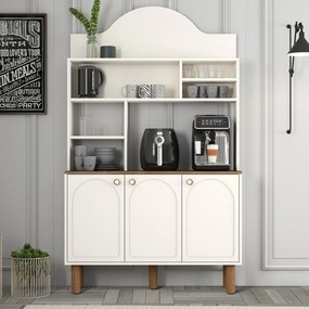 Armário Alto de Cozinha "Coffee" - 200x120x35 cm - Creme - Design Mode