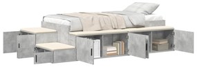 Cama de Armazenamento Cinza Concreto 80x200 cm