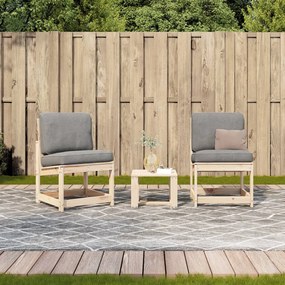 Conjunto de Jardim - 2 Poltronas e 1 Mesa - Madeira de Pinho Maciça