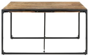 Mesa de jantar 140x140x75 cm madeira de mangueira áspera