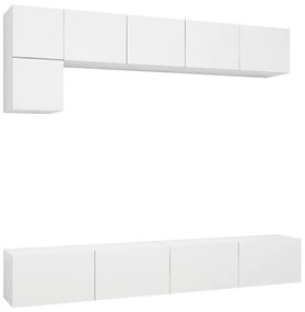 Conjunto de 5 Móveis de Parede de TV Beja L - Branco - Design Moderno