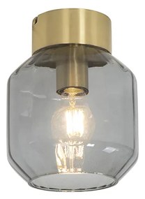 LED Candeeiro de teto inteligente latão com vidro fumê incl. Wifi A60 - Stiklo Moderno