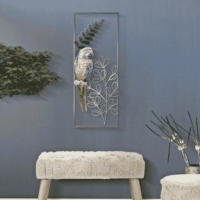 PAINEL DE PAREDE DE FERRO PAPAGAIO 28,6X2,5X74,3 CM MULTICOLORIDO