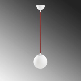 Candeeiro de Teto Efe – Branco e Vermelho – 15 x 15 cm