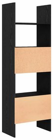 Gabinete de Livros Carvalho preto 60 x 35 x 180 cm
