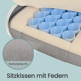 Cadeira ergonómica gaming com apoio para os pés e almofada de molas 70 x 70 x (123,5-133) cm cinzento