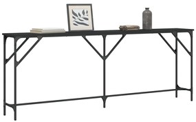 Mesa consola 200x29x75 cm derivados de madeira preto