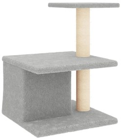 Árvore p/ gatos c/ postes arranhadores sisal 48 cm cinza-claro