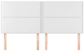 Cabeceira de cama 4 pcs couro artificial 100x5x78/88 cm branco