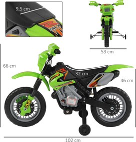 Moto elétrica para crianças, moto de cross para crianças com bateria de 6 V, faróis, músicas e rodas de apoio, dos 3 aos 6 anos, capacidade de carga d