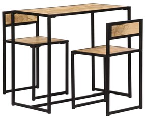 Conjunto de jantar 3 pcs madeira de mangueira maciça
