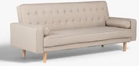 Sofá-cama De 3 Lugares Em Linho Brion Linho Beige Creme - Sklum