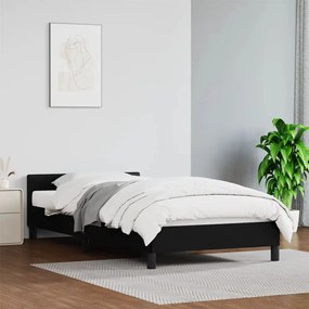 vidaXL Estrutura cama c/ cabeceira sem colchão 100x200 cm preto