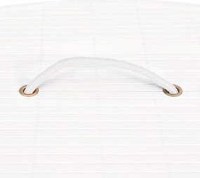 Cesto de canto para roupa suja 60 L bambu branco