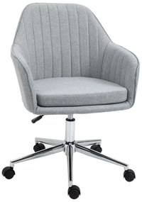 Vinsetto Cadeira de Escritório Operativa Giratória com Altura Ajustável Carga 120 kg 61x59x86-96 cm Cinza