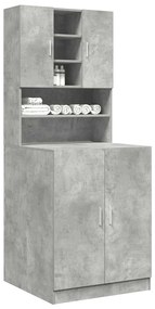 Armários p/ máquina lavar 2pcs deriv. madeira cinzento cimento