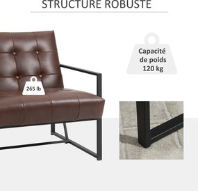 Poltrona relax Assento e encosto estofados Estrutura em metal Preto, revestimento sintético Castanho