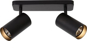 Candeeiro de Teto Moderno Preto 2 Luzes GU10 70mm - Jeana Luxe
