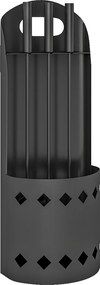 Conjunto de 4 peças para lareira, acessórios e utensílios para lareira com vassoura, pá, atiçador e suporte, em metal preto