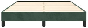 Estrutura de cama sem colchão 140x200 cm veludo verde-escuro