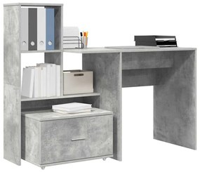 Mesa Cinzento cimento 131.5 x 50 x 106.5 cm Madeira processada